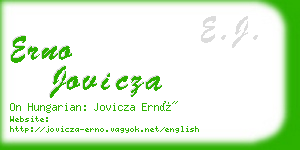 erno jovicza business card